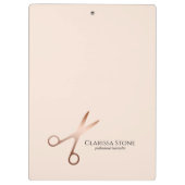 Porte-bloc Elégant ciseaux d'or rose moderne coiffeur (Dos)