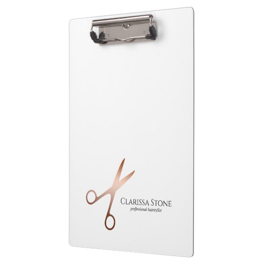 Porte-bloc Elégant ciseaux d'or rose moderne coiffeur (Gauche)