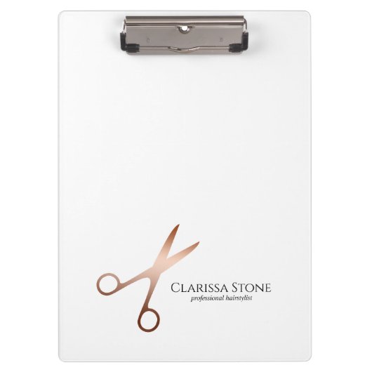 Porte-bloc Elégant ciseaux d'or rose moderne coiffeur (Devant)