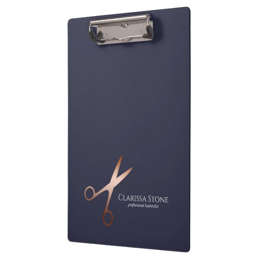 Porte-bloc Elégant ciseaux d'or rose moderne coiffeur (Gauche)