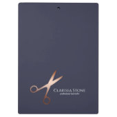 Porte-bloc Elégant ciseaux d'or rose moderne coiffeur (Dos)