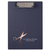 Porte-bloc Elégant ciseaux d'or rose moderne coiffeur (Devant)