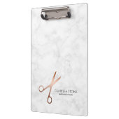 Porte-bloc Elégant ciseaux d'or rose moderne coiffeur (Gauche)