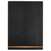 Porte-bloc Élégant classe cuir noir or monogrammed (Dos)