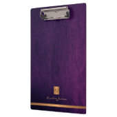 Porte-bloc Élégant classe en cuir violet or monogrammed (Gauche)