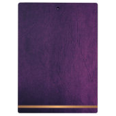 Porte-bloc Élégant classe en cuir violet or monogrammed (Dos)