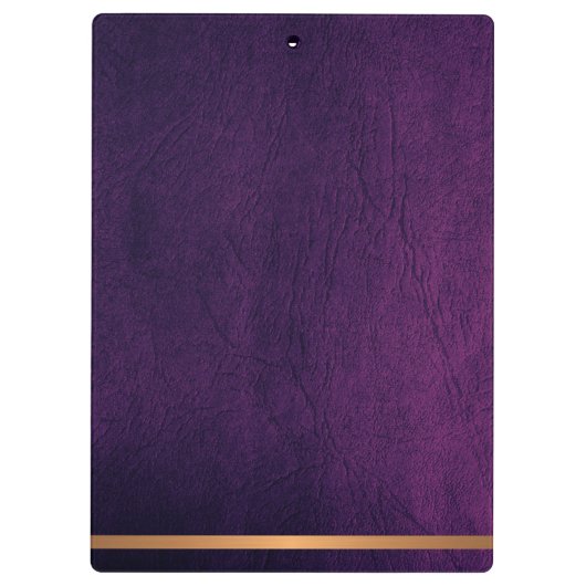 Porte-bloc Élégant classe en cuir violet or monogrammed (Dos)