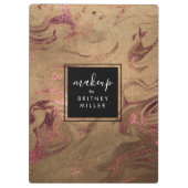 Porte-bloc Élégant cuivre moderne rose gold marble look (Dos)