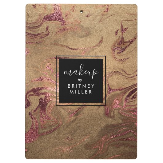 Porte-bloc Élégant cuivre moderne rose gold marble look (Dos)