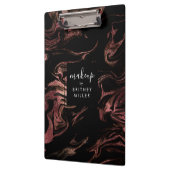 Porte-bloc Élégant cuivre moderne rose or noir marbre (Gauche)