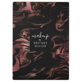 Porte-bloc Élégant cuivre moderne rose or noir marbre (Dos)