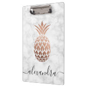 Porte-bloc Élégant cuivre rose or blanc marbre ananas (Gauche)