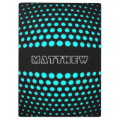 Porte-bloc Élégant Cyan Pois Motif (Dos)