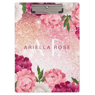 Porte-bloc Elégant design de Parties scintillant Rose Floral