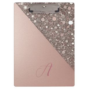 Porte-bloc élégant en or rose monogramme