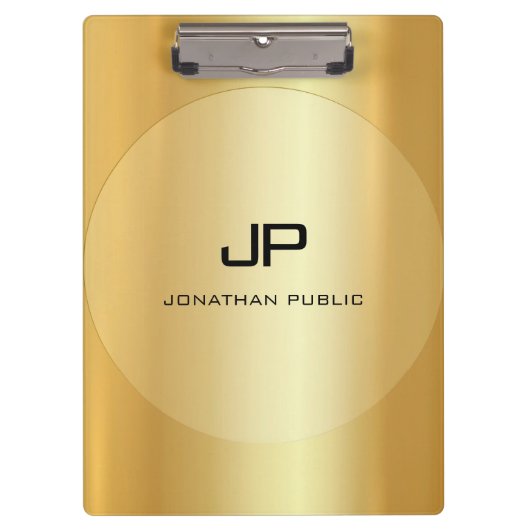 Porte-bloc Élégant Faux Gold Monogram Classic Modèle (Devant)