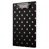Porte-bloc élégant faux rose or noir pois (Gauche)