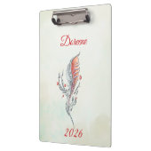 Porte-bloc Elegant Feather Floral Watercolour  clipboard  (Gauche)