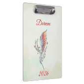 Porte-bloc Elegant Feather Floral Watercolour  clipboard  (Swatch)