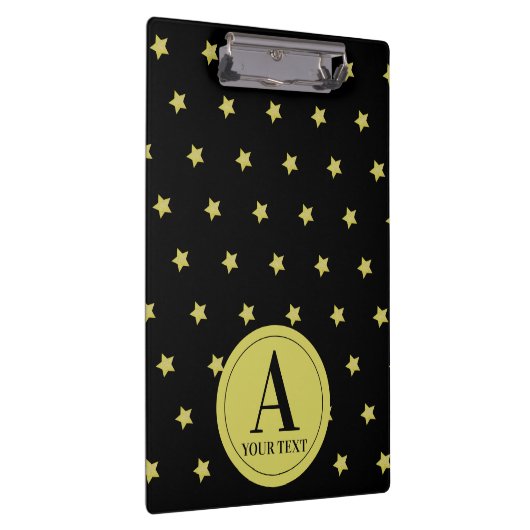 Porte-bloc Elegant Gold & Black Star Pattern Monogram (Swatch)