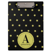 Porte-bloc Elegant Gold & Black Star Pattern Monogram (Devant)