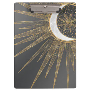 Porte-bloc Elegant Gold Doodles Sun Moon Mandala Design
