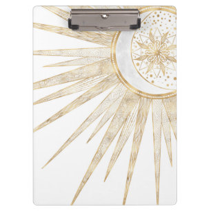 Porte-bloc Elegant Gold Doodles Sun Moon Mandala Design