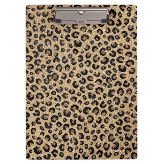 Porte-bloc Elegant Gold Glitter Black Leopard (Devant)