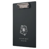 Porte-bloc Elégant Hibiscus Argent Fleur personnalisée (Gauche)