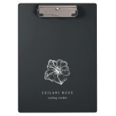 Porte-bloc Elégant Hibiscus Argent Fleur personnalisée (Devant)