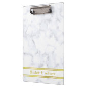 Porte-bloc Elégant Marbre blanc Look Faux Gold Nom Modèle (Gauche)