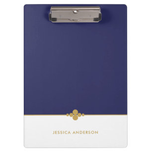 Porte-bloc Elégant Marine Blue White Gold personnalisé