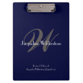 Porte-bloc Elegant Marine Monogramme Nom Chic Cool Profession (Devant)