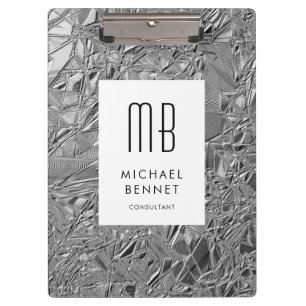 Porte-bloc Élégant Monogram Silver Business