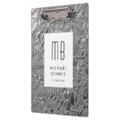 Porte-bloc Élégant Monogramme Affaires Argent (Gauche)