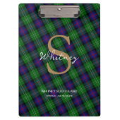 Porte-bloc Élégant Monogramme Nom du script Sutherland Tartan (Devant)