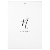 Porte-bloc Élégant Monogramme Porte - bloc noir et blanc (Dos)