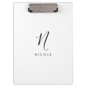 Porte-bloc Élégant Monogramme Porte - bloc noir et blanc (Devant)