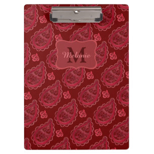 Porte-bloc Elégant Motif Burgundy Paisley Personnalisé