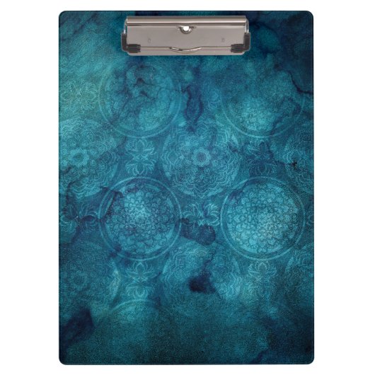 Porte-bloc Elégant Motif d'aquarelle Mandala Turquoise (Devant)