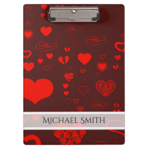 Porte-bloc Élégant Motif de coeur moderne rouge #2