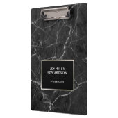 Porte-bloc Élégant motif en marbre noir blanc personnalisé (Gauche)