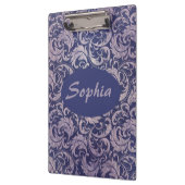 Porte-bloc Élégant motif Vintage pourpre damassé (Gauche)