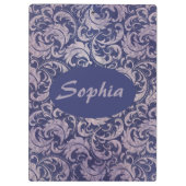 Porte-bloc Élégant motif Vintage pourpre damassé (Dos)