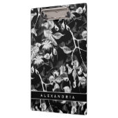 Porte-bloc Élégant noir blanc & gris floral (Gauche)