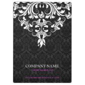 Porte-bloc Elégant noir dentelle blanche Damas (Dos)