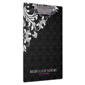 Porte-bloc Elégant noir dentelle blanche Damas (Swatch)