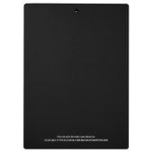 Porte-bloc Élégant Noir Or Personnalisé Nom Monogramme (Dos)