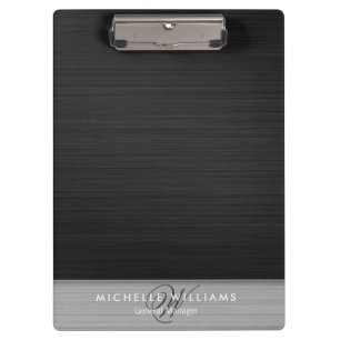 Porte-bloc Elégant noir perforé métal personnalisé