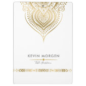 Porte-bloc Elégant Ornate Gold Paisley Mandala (Dos)